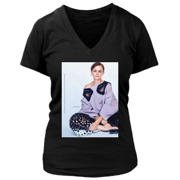 Alexis Bledel Women's Deep V-Neck TShirt