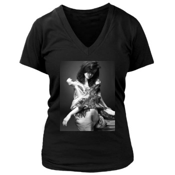 Alexis Bledel Women's Deep V-Neck TShirt