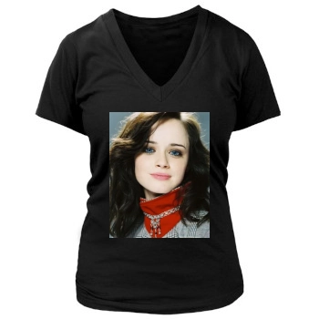 Alexis Bledel Women's Deep V-Neck TShirt