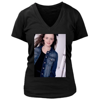 Alexis Bledel Women's Deep V-Neck TShirt