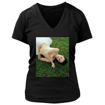 Alexis Bledel Women's Deep V-Neck TShirt