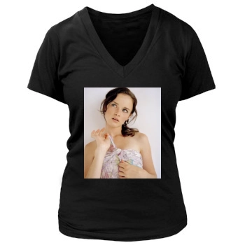 Alexis Bledel Women's Deep V-Neck TShirt