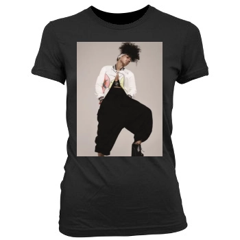 Alicia Keys Women's Junior Cut Crewneck T-Shirt