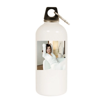 Alexandra Maria Lara White Water Bottle With Carabiner