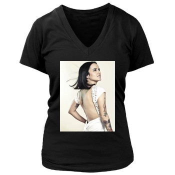 Alizee Women's Deep V-Neck TShirt