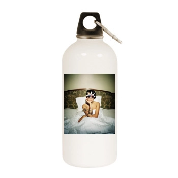 Alizee White Water Bottle With Carabiner