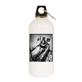 Alizee White Water Bottle With Carabiner