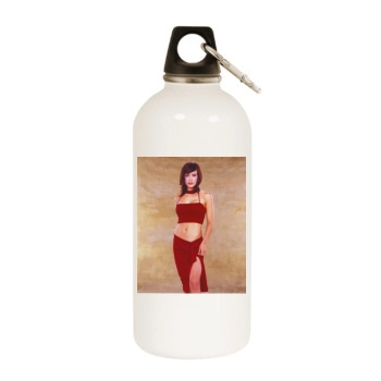 Alyssa Milano White Water Bottle With Carabiner