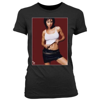 Alyssa Milano Women's Junior Cut Crewneck T-Shirt