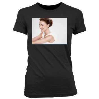 Alyssa Milano Women's Junior Cut Crewneck T-Shirt