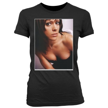 Alyssa Milano Women's Junior Cut Crewneck T-Shirt