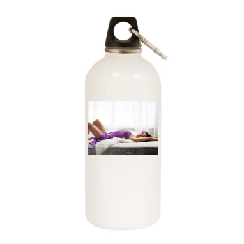 Alyssa Milano White Water Bottle With Carabiner