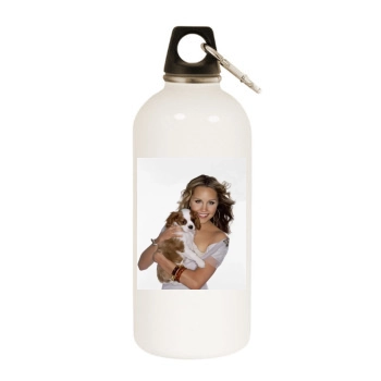 Amanda Bynes White Water Bottle With Carabiner