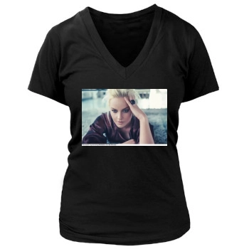 Abbie Cornish Women's Deep V-Neck TShirt