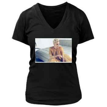 Abbie Cornish Women's Deep V-Neck TShirt