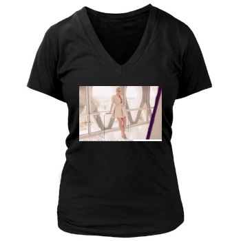 Abbie Cornish Women's Deep V-Neck TShirt