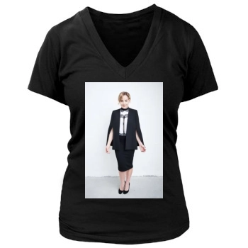 Abbie Cornish Women's Deep V-Neck TShirt