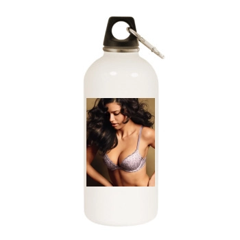 Adriana Lima White Water Bottle With Carabiner