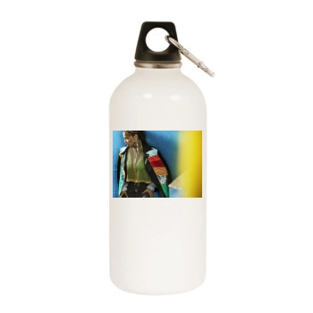 Adriana Lima White Water Bottle With Carabiner