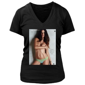 Adriana Lima Women's Deep V-Neck TShirt