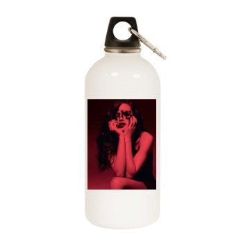 Adriana Lima White Water Bottle With Carabiner