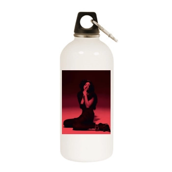 Adriana Lima White Water Bottle With Carabiner