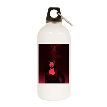 Adriana Lima White Water Bottle With Carabiner