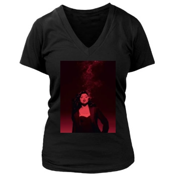 Adriana Lima Women's Deep V-Neck TShirt