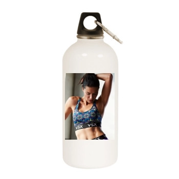 Adriana Lima White Water Bottle With Carabiner