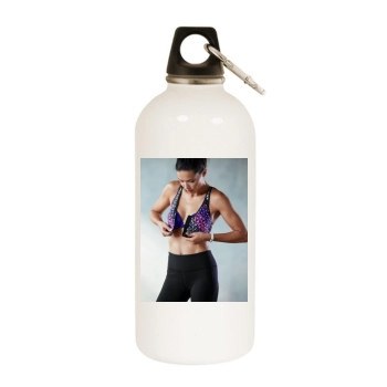 Adriana Lima White Water Bottle With Carabiner