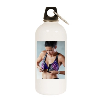 Adriana Lima White Water Bottle With Carabiner