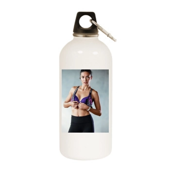 Adriana Lima White Water Bottle With Carabiner