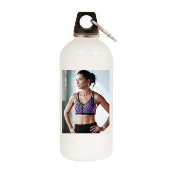 Adriana Lima White Water Bottle With Carabiner