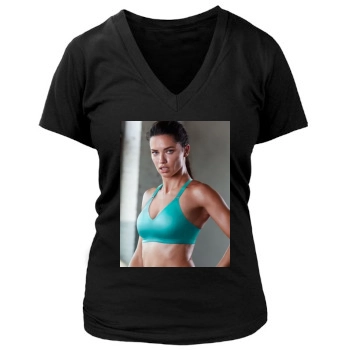 Adriana Lima Women's Deep V-Neck TShirt