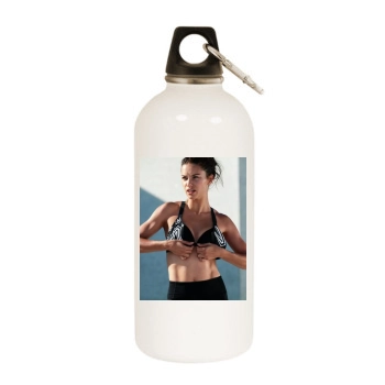 Adriana Lima White Water Bottle With Carabiner