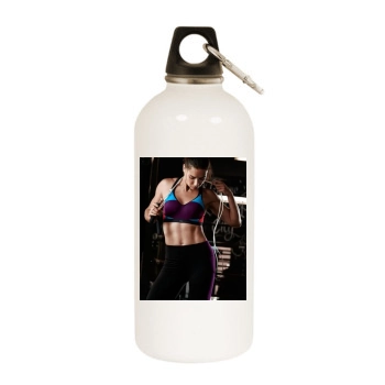 Adriana Lima White Water Bottle With Carabiner