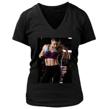 Adriana Lima Women's Deep V-Neck TShirt