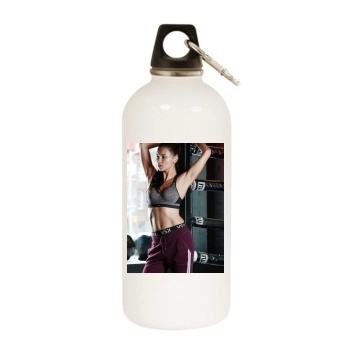 Adriana Lima White Water Bottle With Carabiner