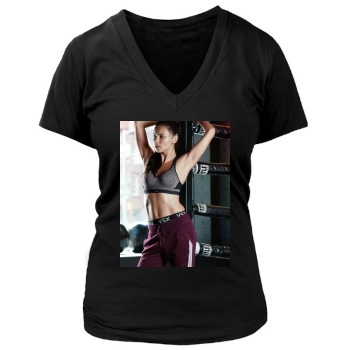 Adriana Lima Women's Deep V-Neck TShirt