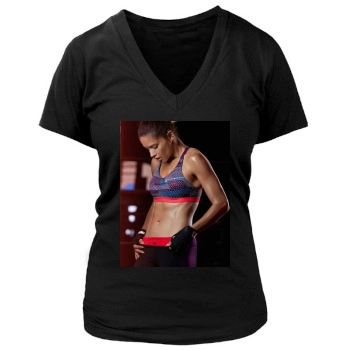 Adriana Lima Women's Deep V-Neck TShirt