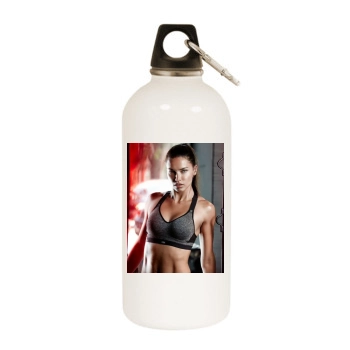 Adriana Lima White Water Bottle With Carabiner