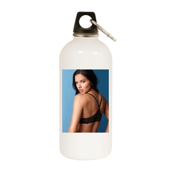 Adriana Lima White Water Bottle With Carabiner