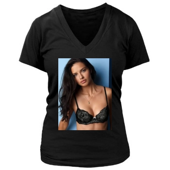 Adriana Lima Women's Deep V-Neck TShirt