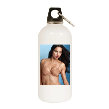 Adriana Lima White Water Bottle With Carabiner