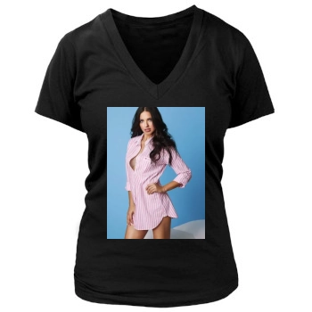 Adriana Lima Women's Deep V-Neck TShirt