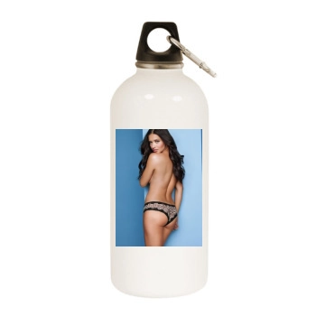 Adriana Lima White Water Bottle With Carabiner