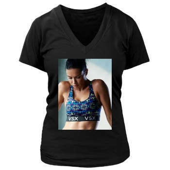 Adriana Lima Women's Deep V-Neck TShirt