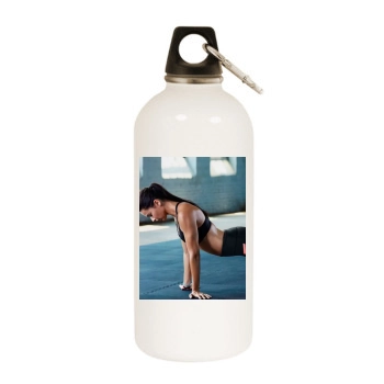 Adriana Lima White Water Bottle With Carabiner