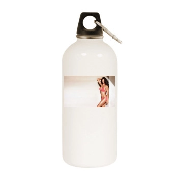 Adriana Lima White Water Bottle With Carabiner