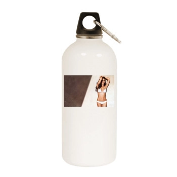 Adriana Lima White Water Bottle With Carabiner